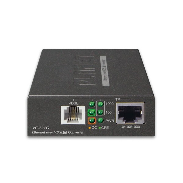 Planet VC-231G - 1000 Mbit/s - IEEE 802.1p - IEEE 802.3 - IEEE 802.3ab - IEEE 802.3u - IEEE 802.3x - 10/100/1000Base-T(X) - Kabelgebunden - Schwarz - 184 g