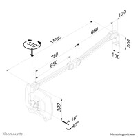 Neomounts by Newstar Medizinische Wandhalterung - 7 kg - 25,4 cm (10 Zoll) - 68,6 cm (27 Zoll) - 100 x 100 mm - Höhenverstellung - Weiß