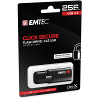 EMTEC B120 Click Secure - 256 GB - USB Typ-A - 3.2 Gen 2 (3.1 Gen 2) - Dia - Schwarz