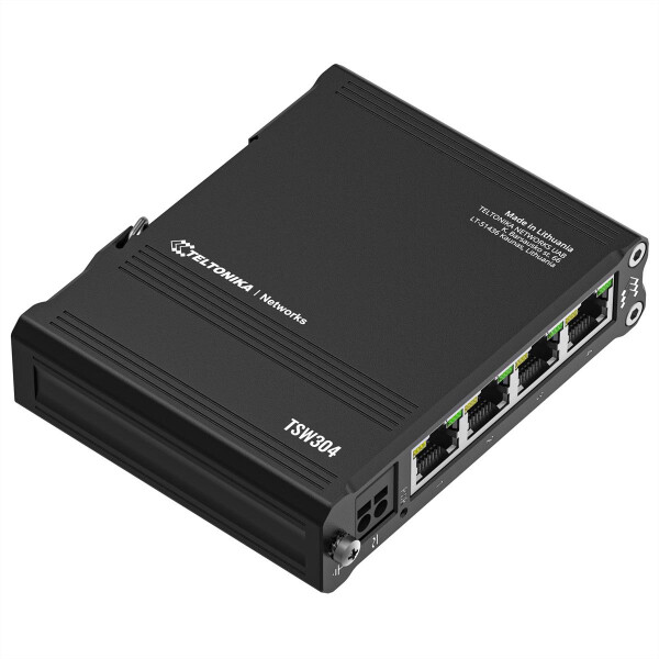 Teltonika · Switch· TSW304· 4 Port Gigabit Industrial unmanaged DIN - Switch - 1 Gbps