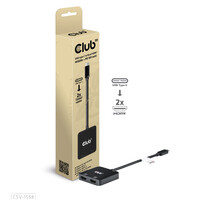 Club 3D MST-Hub USB 3.2 Typ C> 2x HDMI 4K60Hz+100W PD St/Bu retail - Hub - 5 Gbps