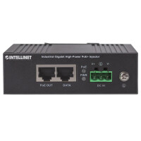 Intellinet Gigabit High-Power PoE+ Industrie-Injektor, 1 x 30 Watt-Port, IEEE 802.3at/af P