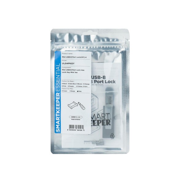 Smart Keeper Mini"Mini USB-B Port" Blocker grau 4 Stk.+Key