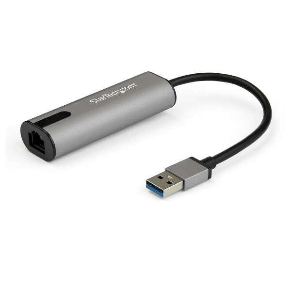 StarTech.com 2.5GbE USB-A auf Netzwerk Adapter - USB-A 3.0 2.5/1Gbit/s Multigeschwindigkeits Gigabit NIC - USB 3.1 Laptop auf RJ45/LAN - Lenovo X1 Carbon - HP EliteBook/ Zbook - Kabelgebunden - USB - Ethernet - 5000 Mbit/s - Schwarz - Grau