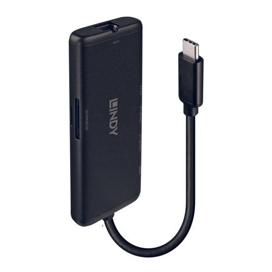 Lindy 43358 - Kabelgebunden - USB 3.2 Gen 1 (3.1 Gen 1) Type-C - 100 W - 1.4/2.3 - 10,1000 Mbit/s - Schwarz