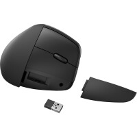 HP 920 Ergonomische Wireless-Maus - rechts - Vertikale Ausführung - Bluetooth + USB Type-A - 4000 DPI - Schwarz