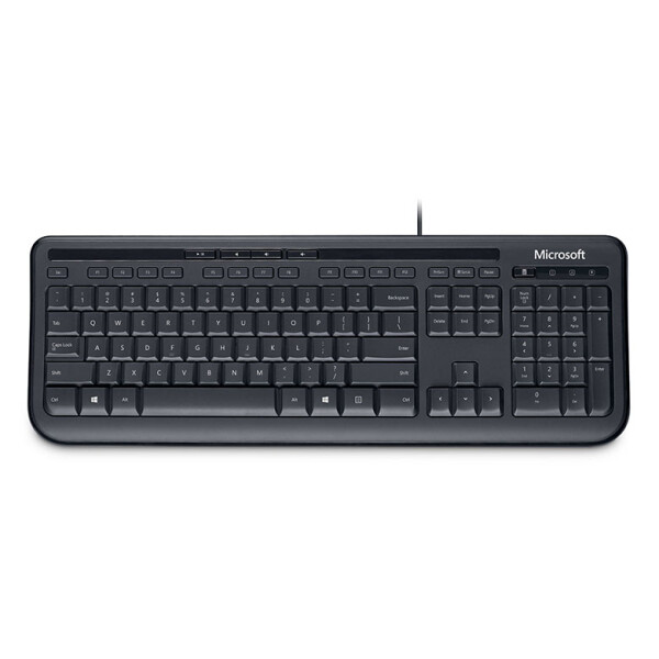 Microsoft Wired Keyboard 600 - Volle Größe (100%) - Kabelgebunden - USB - Membran Key Switch - QWERTY - Schwarz