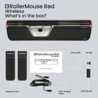 Contour RollerMouse Red wireless silber - Maus - 2.800 dpi