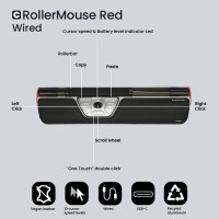 Contour RollerMouse Red wired silber - Maus - 2.800 dpi