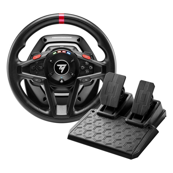 ThrustMaster T128 - Lenkrad + Pedale - PC - PlayStation 4 - PlayStation 5 - Richtungstasten - Taste Handbremse - Menü-Taste - Setting button - Schaltfläche Teilen - View button - Analog - 900° - 30 ms