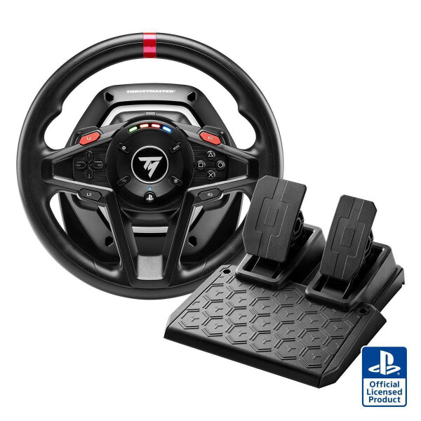 ThrustMaster T128 - Lenkrad + Pedale - PC - PlayStation 4 - PlayStation 5 - Richtungstasten - Taste Handbremse - Menü-Taste - Setting button - Schaltfläche Teilen - View button - Analog - 900° - 30 ms