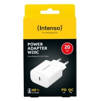 Intenso Power Adapter W20C - 20W - USB-C Anschluss - weiß - Drinnen - AC - 12 V - Weiß