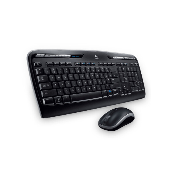 Logitech Wireless Desktop MK330 - Volle Größe (100%) - Kabellos - RF Wireless - QWERTZ - Schwarz - Maus enthalten