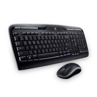 Logitech Wireless Desktop MK330 - Volle Größe (100%) - Kabellos - RF Wireless - QWERTZ - Schwarz - Maus enthalten