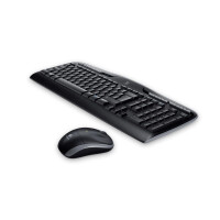 Logitech Wireless Desktop MK330 - Volle Größe (100%) - Kabellos - RF Wireless - QWERTZ - Schwarz - Maus enthalten