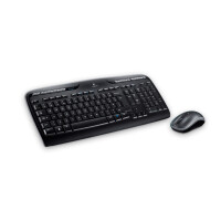 Logitech Wireless Desktop MK330 - Volle Größe (100%) - Kabellos - RF Wireless - QWERTZ - Schwarz - Maus enthalten