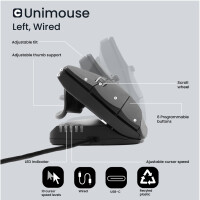 Contour UniMouse wired linkshänder schwarz - Maus - 4.000 dpi