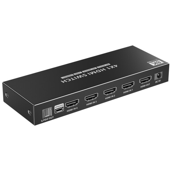 Techly 4x1 HDMI 2.1 8K 3D Switch mit optischen SPDIF - RS-232 - HDMI-Ausgang