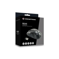 Conceptronic Optical Wireless Travel USB Maus sw - Maus - 1.600 dpi