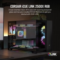 Corsair Geh Micro-ATX 2500X Link Tempered Glass Black - Tower - ATX