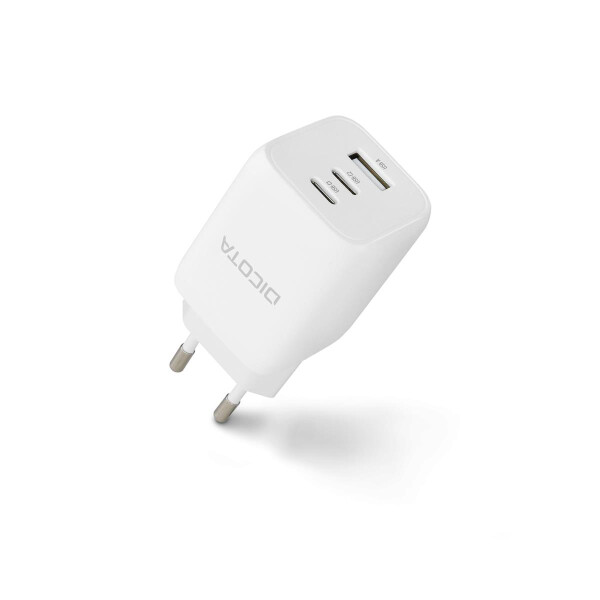 Dicota Compact 3-Port GaN Wall Charger 65W EU white