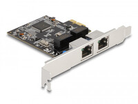 Delock PCI Express x1 Karte auf 2 x RJ45 Gigabit LAN RTL8111 - PCI Express - RJ-45 - Silber - PC - 1 Stück(e) - Kabelgebunden