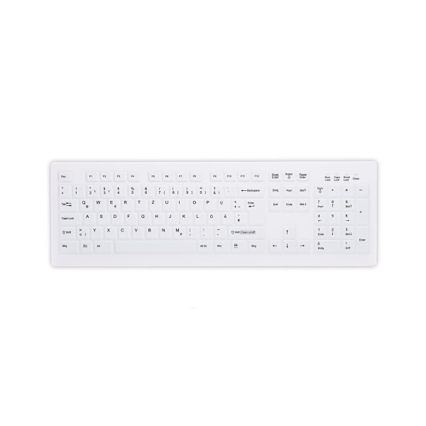 Active Key AK-C8100 - Volle Größe (100%) - Kabellos - RF Wireless - Membran Key Switch - QWERTZ - Weiß