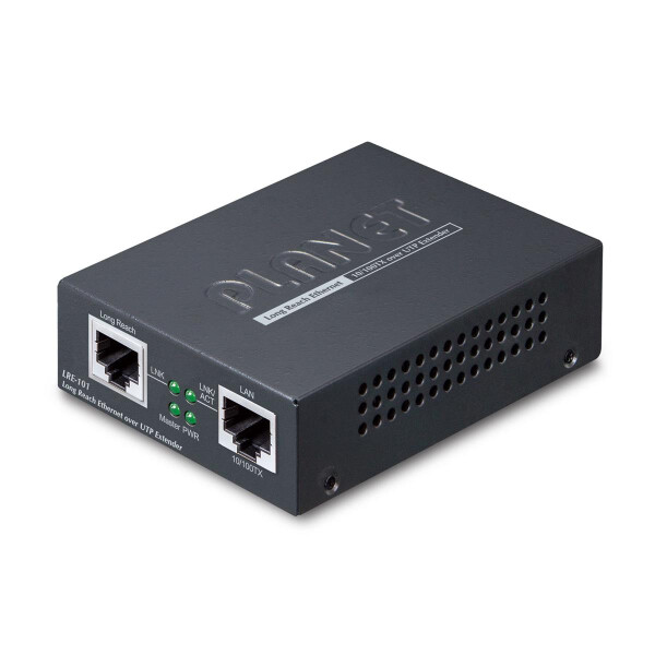 Planet 1-Port 10/100TX Ethernet over - Netzwerksender & -empfänger - 1200 m - Schwarz - Metall - FCC Part 15 Class A - CE - 0 - 50 °C