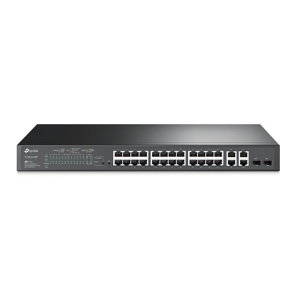 TP-LINK Smart PoE Switch T1500-28PCT - Switch - 24 x 10/100 (PoE) + 2 x SFP + 4 x 10/100/1000