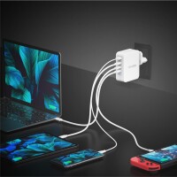 j5create JUP43130E-EN - 130-Watt-GaN-USB-C®-Ladegerät mit 4 Anschlüssen - EU - Drinnen - USB - Grau - Weiß