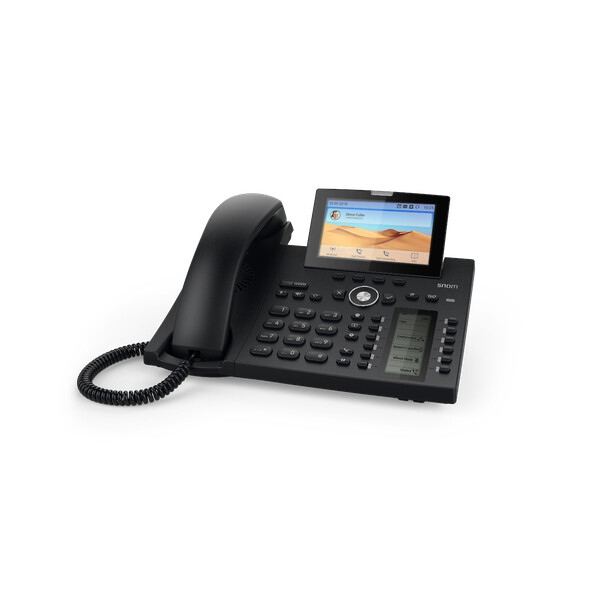 Snom D385 - IP-Telefon - Schwarz - Kabelgebundenes Mobilteil - Tisch/Wand - Im Band - Out-of band - SIP-Info - 12 Zeilen