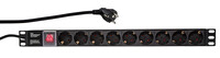 LogiLink PDU9C02 - Senkrecht - Aluminium - Schwarz - 9 AC-Ausgänge - 2 m - 250 V