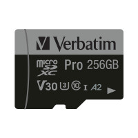 Verbatim Micro SD Card 256 GB SDXC Pro UHS-III Class 10 inkl. Adapter 1 - Extended Capacity SD (MicroSDHC)