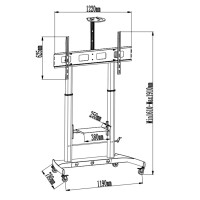 Techly TV Trolley für LCD LED TV 52-110 mit Kameraablage