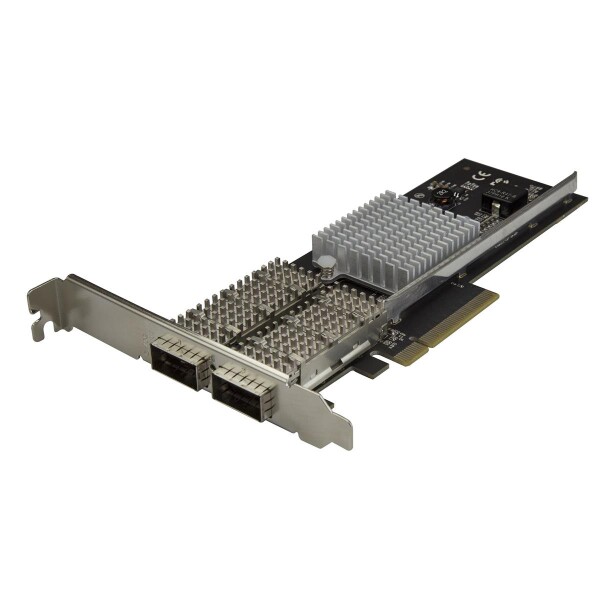 StarTech.com Dual Port 40G QSFP+ Netzwerkkarte - Intel XL710 Open QSFP+ Converged Adapter - PCIe 40 Gigabit Ethernet Server NIC - 40GbE LWL LAN Karte - Dell PowerEdge HPE ProLiant - Eingebaut - Kabelgebunden - PCI Express - Faser - 40000 Mbit/s - Schwarz