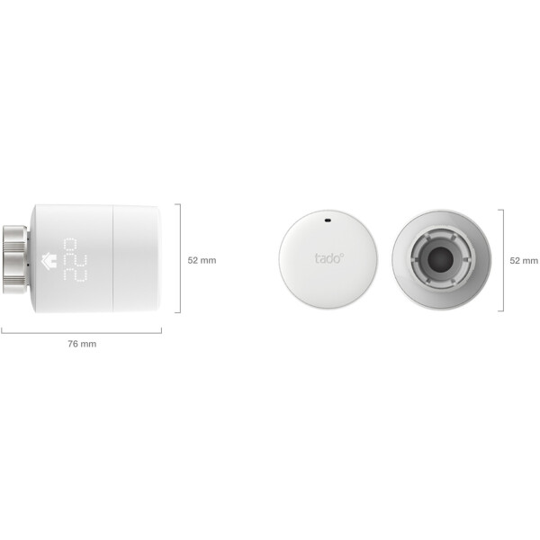 Tado  Smart Radiator Thermostat - Weiß - ABS Synthetik - Polycarbonat - Drehregler - 868 MHz - LED - AA