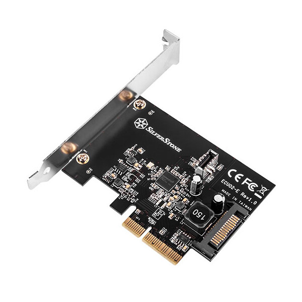 SilverStone ECU02-E - PCIe - USB 3.2 Gen 2 (3.1 Gen 2) - Niedriges Profil - PCIe 3.0 - Schwarz - 10 Gbit/s