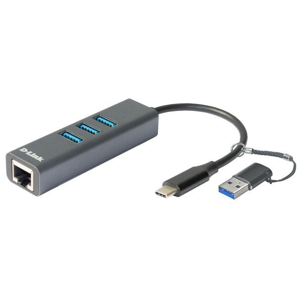 D-Link DUB-2332 - Kabelgebunden - USB Typ-C - 10,100,1000 Mbit/s - IEEE 802.3 - IEEE 802.3ab - IEEE 802.3u - Grau - RJ-45 - USB 3.2 Gen 1 (3.1 Gen 1) Type-A