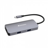 Verbatim CMH-05 - USB Typ-C - HDMI - RJ-45 - USB 3.2 Gen 1 (3.1 Gen 1) Type-C - USB Typ-C - 5000 Mbit/s - 60 Hz - Silber - Acrylnitril-Butadien-Styrol (ABS) - Aluminium
