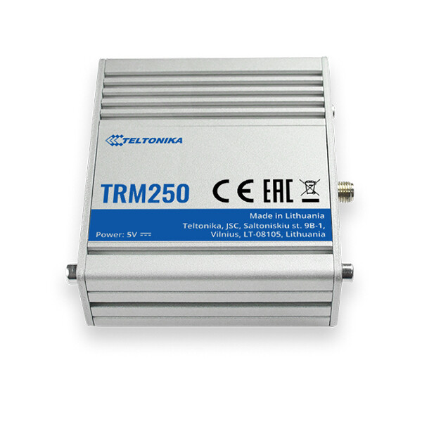 Teltonika TRM250 - Intern - Aluminium - Blau - TCP/UDP/PPP/FTP(S)/HTTP(S)/NTP/PING/QMI/SSL - Mikro-USB - Aluminium - -40 - 75 °C