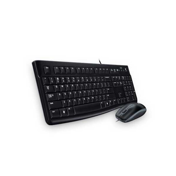 Logitech Desktop MK120 - Volle Größe (100%) - Kabelgebunden - USB - Schwarz - Maus enthalten