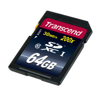 Transcend TS64GSDXC10 - 64 GB - SDXC - Klasse 10 - NAND - 30 MB/s - Schwarz