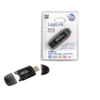 LogiLink Cardreader USB 2.0 Stick external for SD/MMC - Schwarz - 480 Mbit/s - USB 2.0