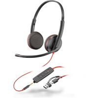 Poly Blackwire 3225 USB-C Stereo-Headset + 3.5-mm-Stecker...