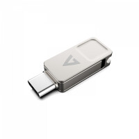 V7 VF364GTC, 64 GB, USB Type-A / USB Type-C, 3.2 Gen 1 (3.1 Gen 1), 150 MB/s, Drehring, Silber