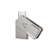 V7 VF364GTC, 64 GB, USB Type-A / USB Type-C, 3.2 Gen 1 (3.1 Gen 1), 150 MB/s, Drehring, Silber