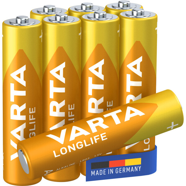 Varta 04103, Einwegbatterie, AAA, Alkali, 1,5 V, 8 Stück(e), Gold, Gelb