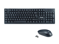 Equip Kabelloses Tastatur und Mausset - IT Layout (QWERTY) - Volle Größe (100%) - Kabellos - RF Wireless - QWERTY - Schwarz - Maus enthalten