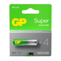 GP Battery 1x4 GP Super Alkaline 1.5V AA Mignon LR06 Rel. 03015AETA-B4