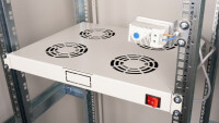 Equip Lüftermodul 19" für Serverschränke 4xLüfter RAL7035 - Zubehör Stromversorgung - 0,12 m